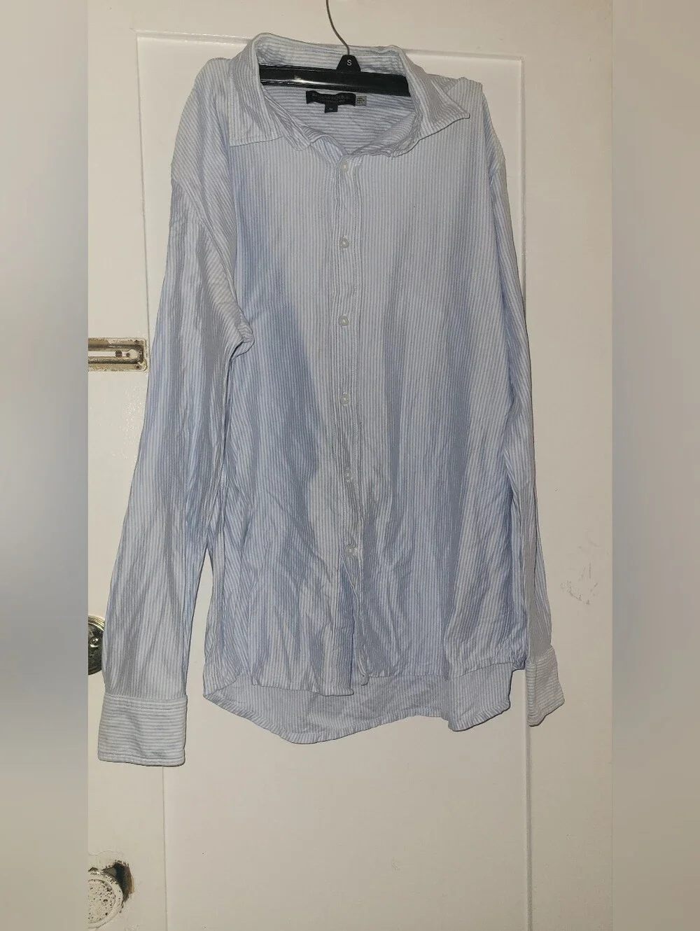 Banana Republic Light Blue Striped Dress Shirt